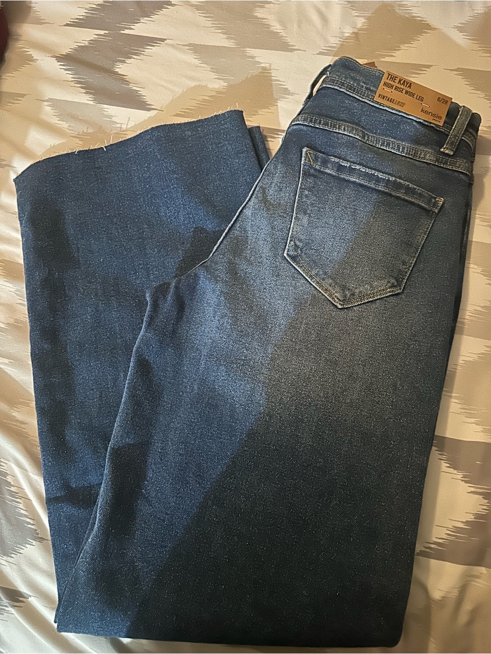 Kensie Women's Dark Blue Wide-Leg Jeans size 6 NWT